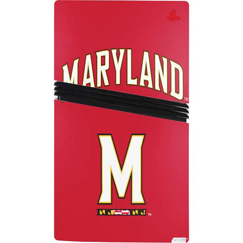 University of Maryland Collegiate Text Red PS5 Pro Console Skin